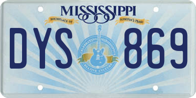 MS license plate DYS869
