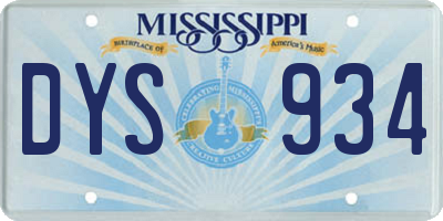 MS license plate DYS934