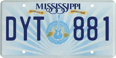 MS license plate DYT881