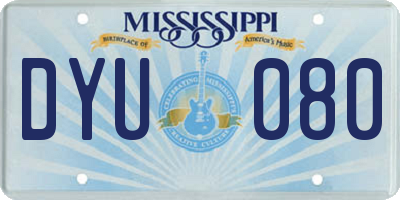 MS license plate DYU080