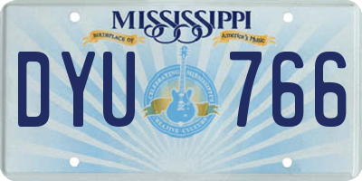 MS license plate DYU766