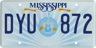 MS license plate DYU872
