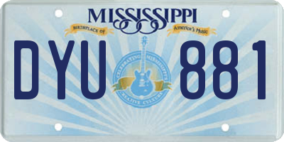 MS license plate DYU881