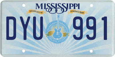 MS license plate DYU991