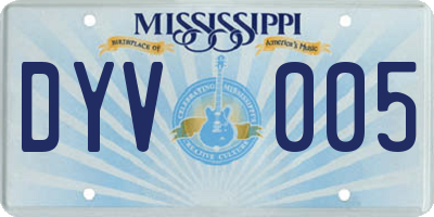 MS license plate DYV005