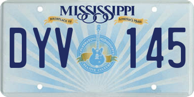 MS license plate DYV145