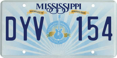 MS license plate DYV154