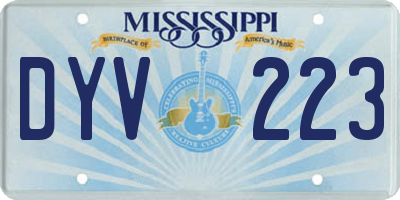 MS license plate DYV223