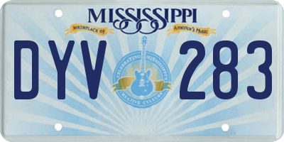 MS license plate DYV283