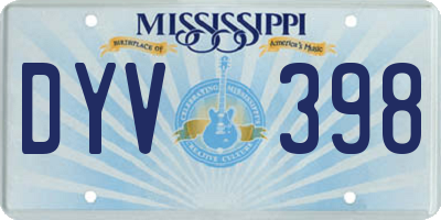MS license plate DYV398