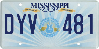 MS license plate DYV481