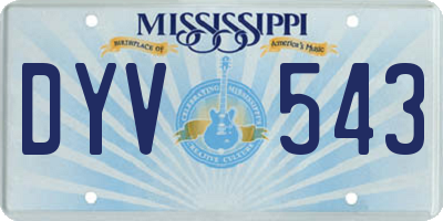 MS license plate DYV543