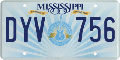 MS license plate DYV756