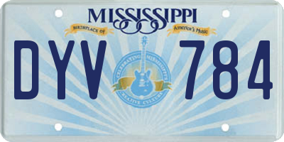 MS license plate DYV784