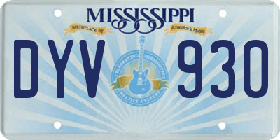 MS license plate DYV930