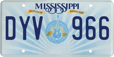 MS license plate DYV966