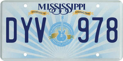 MS license plate DYV978