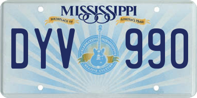 MS license plate DYV990