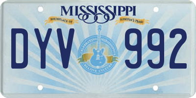 MS license plate DYV992