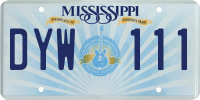 MS license plate DYW111