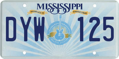 MS license plate DYW125