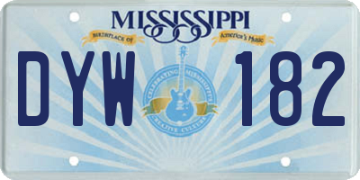 MS license plate DYW182