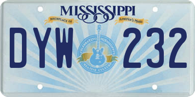 MS license plate DYW232