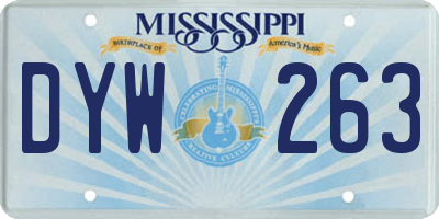 MS license plate DYW263