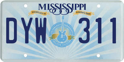 MS license plate DYW311