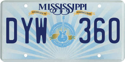MS license plate DYW360