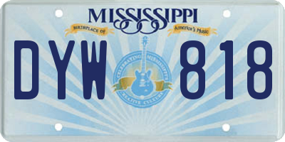 MS license plate DYW818