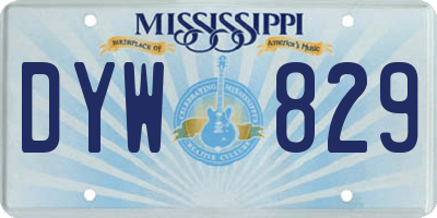 MS license plate DYW829