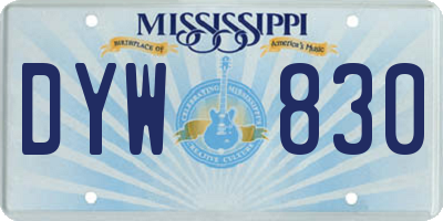 MS license plate DYW830