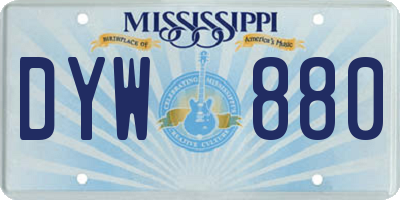 MS license plate DYW880