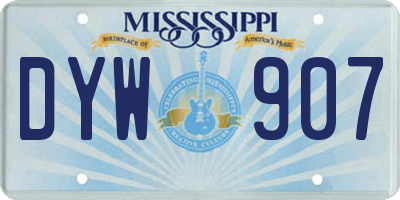 MS license plate DYW907