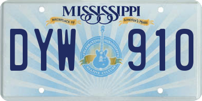 MS license plate DYW910