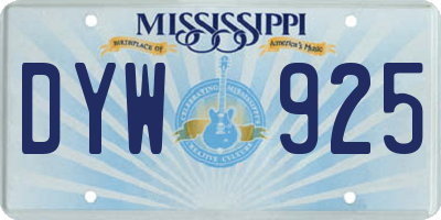 MS license plate DYW925