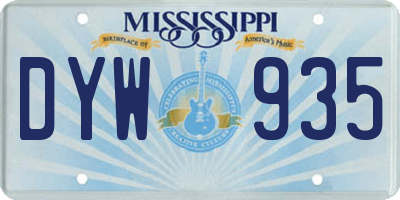 MS license plate DYW935