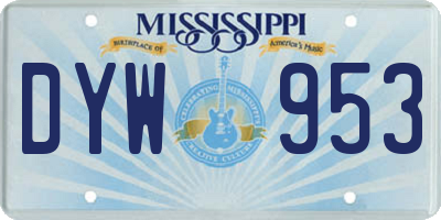 MS license plate DYW953