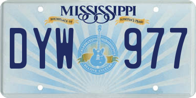 MS license plate DYW977