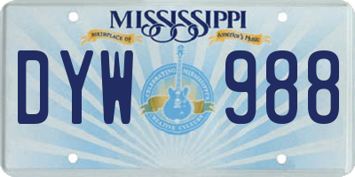 MS license plate DYW988