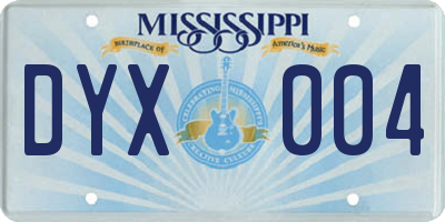 MS license plate DYX004