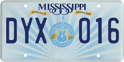 MS license plate DYX016