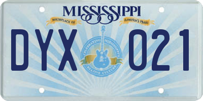 MS license plate DYX021