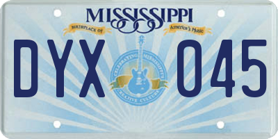 MS license plate DYX045