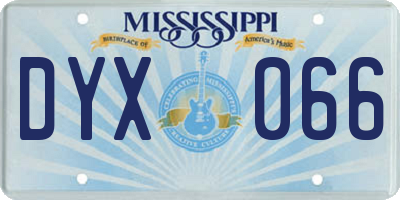 MS license plate DYX066