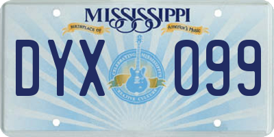MS license plate DYX099