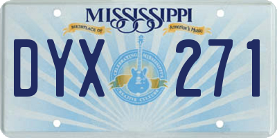 MS license plate DYX271