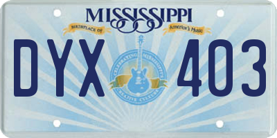 MS license plate DYX403