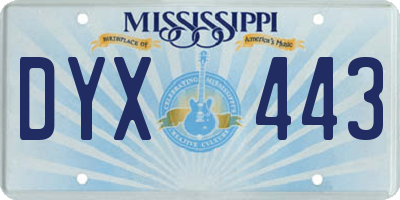 MS license plate DYX443